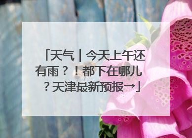 天气｜今天上午还有雨？！都下在哪儿？天津最新预报→
