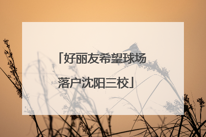 好丽友希望球场落户沈阳三校