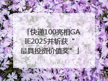快递100亮相GAIE2025并斩获“最具投资价值奖”