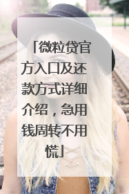微粒贷官方入口及还款方式详细介绍，急用钱周转不用慌
