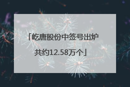 屹唐股份中签号出炉 共约12.58万个