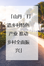 山丹：打造乡村特色产业 推动乡村全面振兴