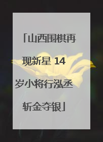 山西围棋再现新星 14岁小将行泓丞斩金夺银