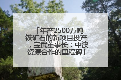年产2500万吨铁矿石的新项目投产，宝武董事长：中澳资源合作的里程碑