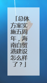 总体方案实施五周年，海南自贸港建设怎么样了？