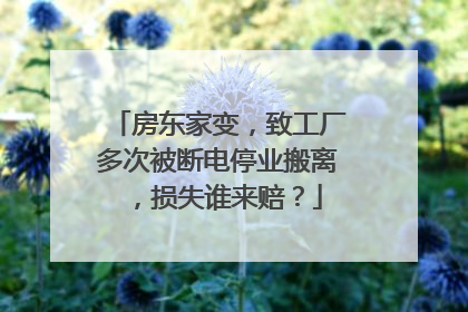 房东家变，致工厂多次被断电停业搬离，损失谁来赔？