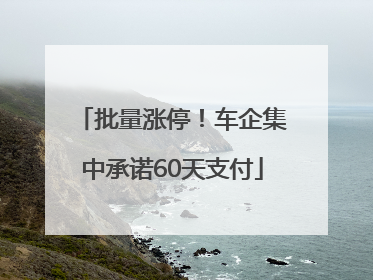 批量涨停！车企集中承诺60天支付