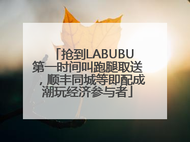 抢到LABUBU第一时间叫跑腿取送，顺丰同城等即配成潮玩经济参与者