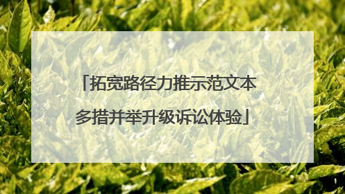 拓宽路径力推示范文本 多措并举升级诉讼体验