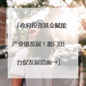 政府投资基金赋能产业链发展！厦门出台促发展措施→