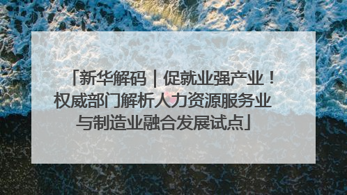 新华解码｜促就业强产业！权威部门解析人力资源服务业与制造业融合发展试点
