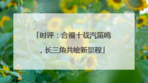 时评：合福十载汽笛鸣，长三角共绘新景程