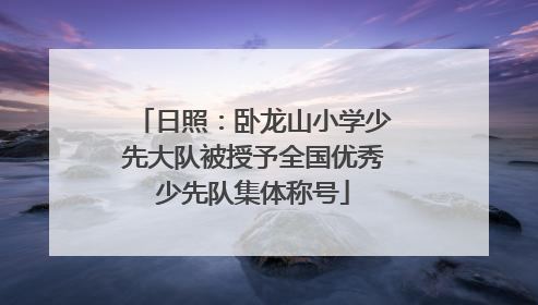 日照：卧龙山小学少先大队被授予全国优秀少先队集体称号
