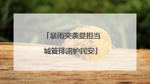 暴雨突袭显担当 城管排涝护民安