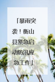 暴雨突袭！衡山县紧急启动防汛应急工作