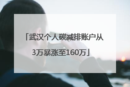 武汉个人碳减排账户从3万暴涨至160万