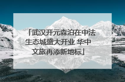 武汉开元森泊在中法生态城盛大开业 华中文旅再添新地标