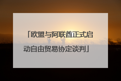 欧盟与阿联酋正式启动自由贸易协定谈判