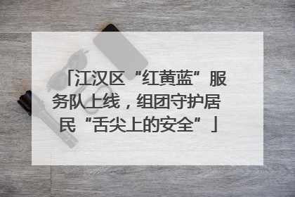 江汉区“红黄蓝”服务队上线，组团守护居民“舌尖上的安全”