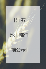 江苏一地干部任前公示