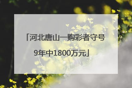 河北唐山一购彩者守号9年中1800万元