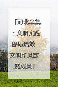 河北辛集：文明实践提质增效 文明新风蔚然成风
