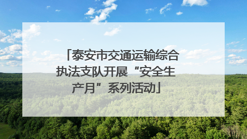 泰安市交通运输综合执法支队开展“安全生产月”系列活动