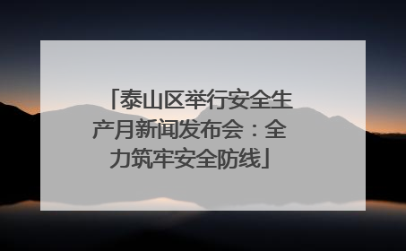 泰山区举行安全生产月新闻发布会：全力筑牢安全防线