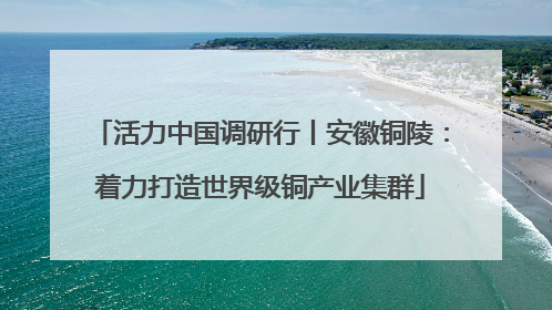 活力中国调研行丨安徽铜陵：着力打造世界级铜产业集群