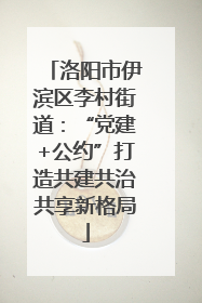 洛阳市伊滨区李村街道：“党建+公约”打造共建共治共享新格局