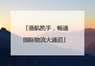 港航携手，畅通国际物流大通道
