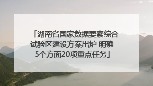 湖南省国家数据要素综合试验区建设方案出炉 明确5个方面20项重点任务