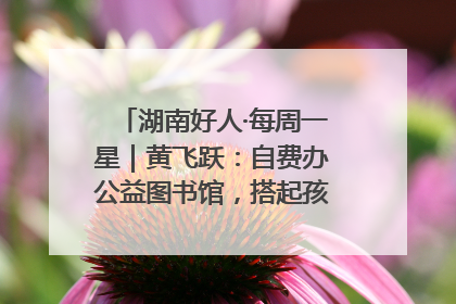 湖南好人·每周一星｜黄飞跃：自费办公益图书馆，搭起孩子们的文学梦