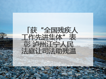 获“全国残疾人工作先进集体”表彰 泸州江宁人民法庭让司法助残温暖有力