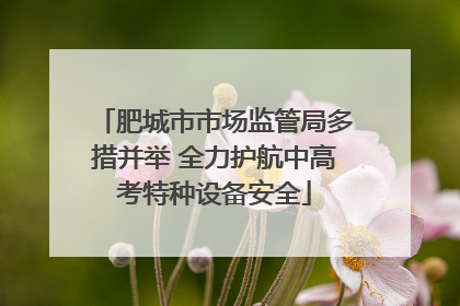 肥城市市场监管局多措并举 全力护航中高考特种设备安全