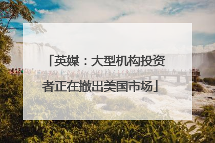 英媒：大型机构投资者正在撤出美国市场