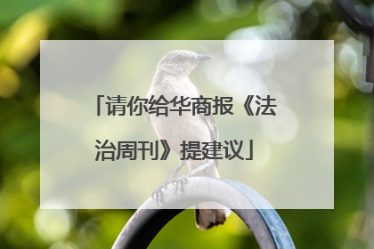 请你给华商报《法治周刊》提建议