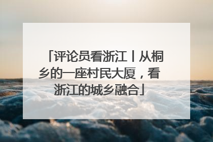 评论员看浙江丨从桐乡的一座村民大厦，看浙江的城乡融合