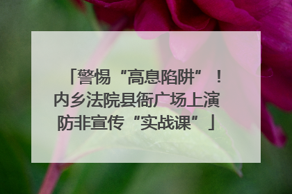 警惕“高息陷阱”！内乡法院县衙广场上演防非宣传“实战课”