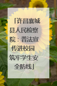 许昌襄城县人民检察院：普法宣传进校园 筑牢学生安全防线