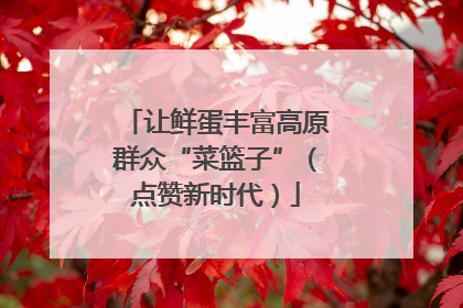 让鲜蛋丰富高原群众“菜篮子”（点赞新时代）
