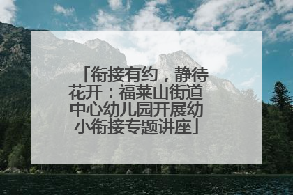 衔接有约，静待花开：福莱山街道中心幼儿园开展幼小衔接专题讲座