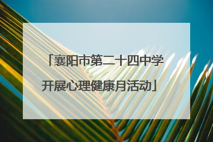 襄阳市第二十四中学开展心理健康月活动