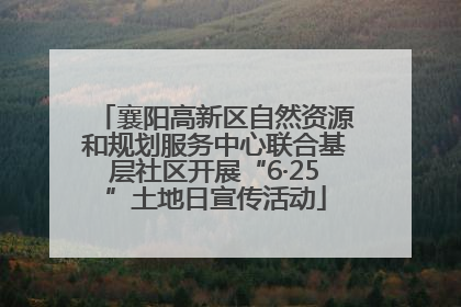 襄阳高新区自然资源和规划服务中心联合基层社区开展“6·25”土地日宣传活动