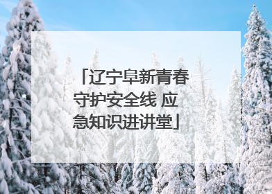 辽宁阜新青春守护安全线 应急知识进讲堂