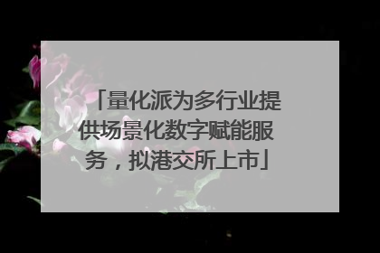 量化派为多行业提供场景化数字赋能服务，拟港交所上市