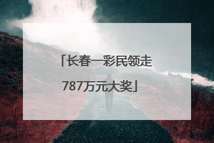 长春一彩民领走787万元大奖