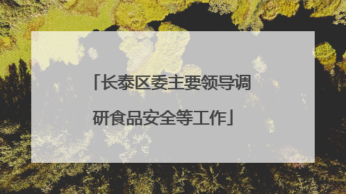 长泰区委主要领导调研食品安全等工作