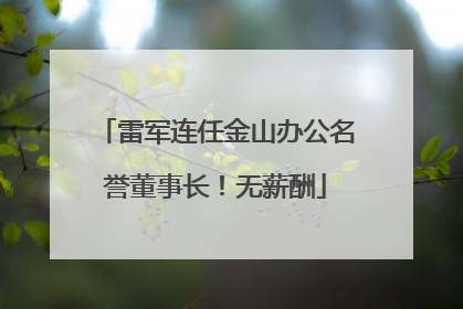 雷军连任金山办公名誉董事长！无薪酬