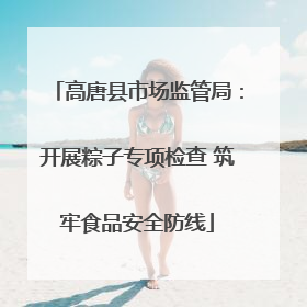高唐县市场监管局：开展粽子专项检查 筑牢食品安全防线